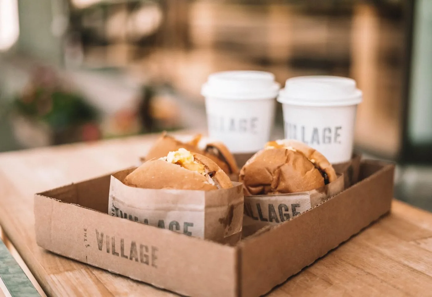 Takeaway breakfast sandwiches and coffee from The Village Estevan