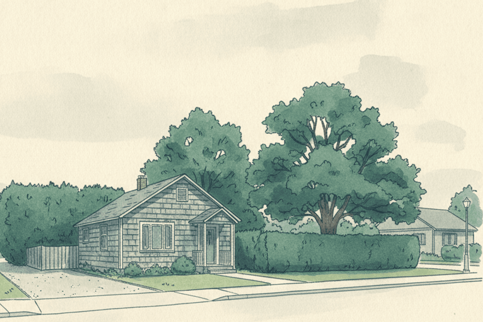 An editorial illustration of a small cottage being prepared for a move
